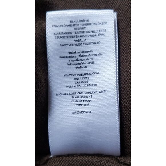 Michael Kors Womens Brown Fringe Sweater With Cowl Neck & Long Sleeves - Picture 5 of 13